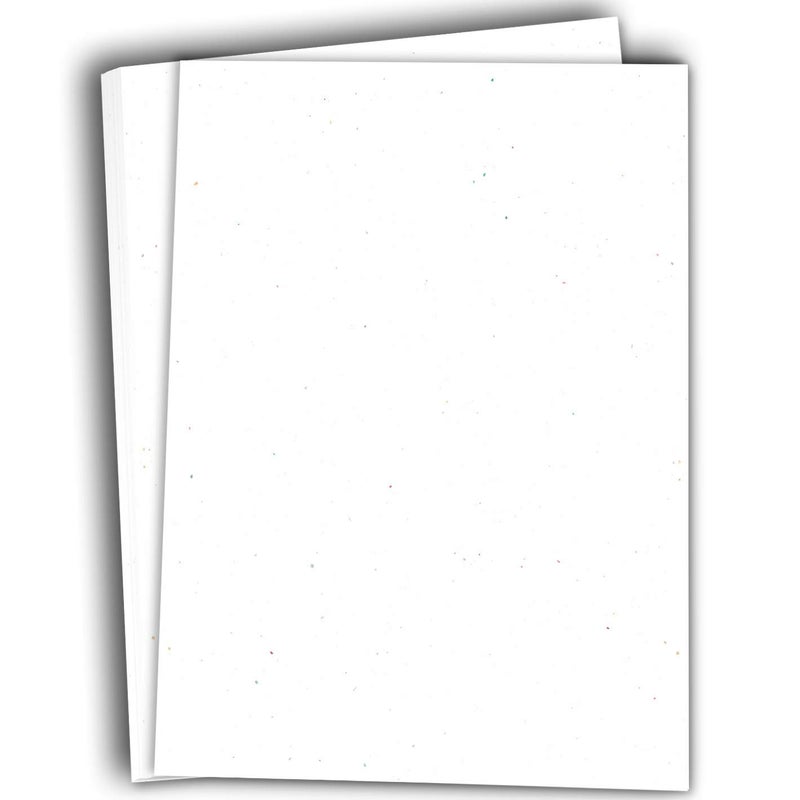 Hamilco Colored Cardstock Scrapbook Paper 8.5" x 11" Speckled White Mix Color Card Stock Paper 50 Pack - Image 1